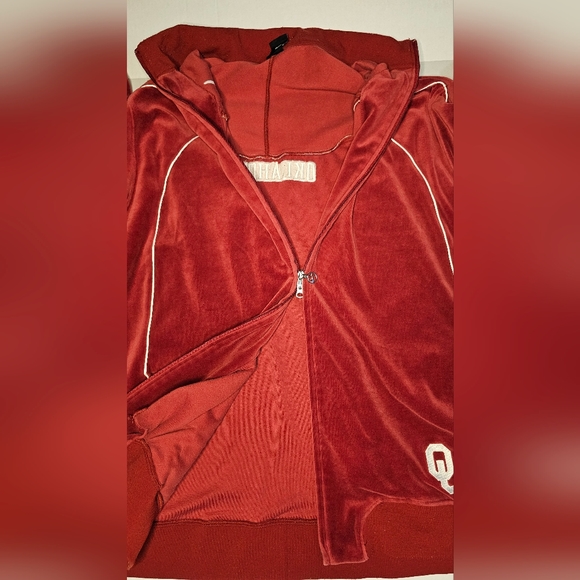 🎉Host Pick🎉 [Oklahoma Basketball] Velour Zip Jacket Boomer Sooner - XXL - OU - Picture 12 of 15